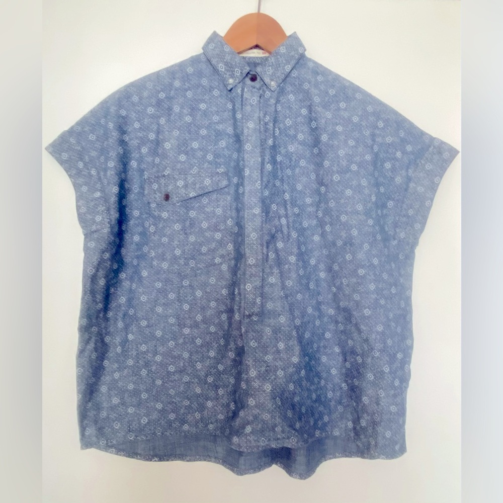 alternative apparel xs chambray print shirt
